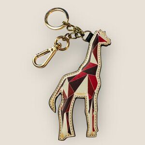 Angela Roi Aisha Giraffe Shaped Keychain With Gold-Tone Clip